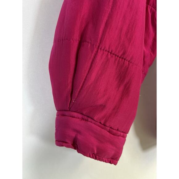 Clio VTG Puffer Coat Lightweight Size M Pink Silk Barbie Dopamine Colorful - Picture 6 of 12